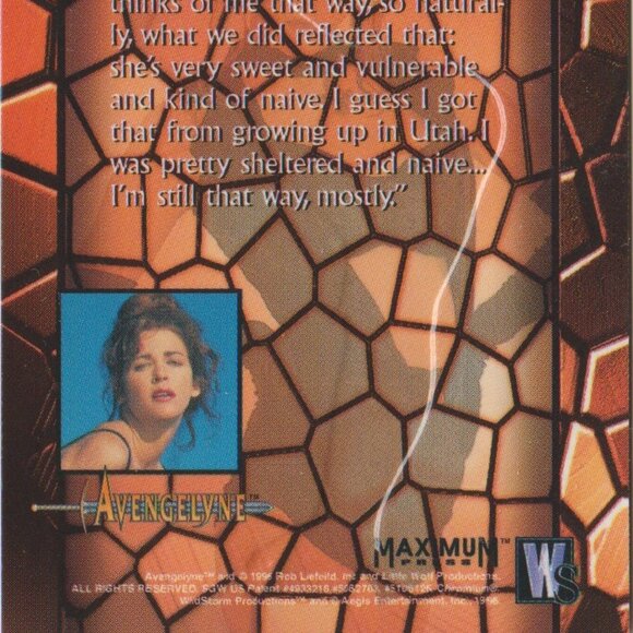 Avengelyne Series 1 Chromium Embossed Insert Chase Card E2 Cathy Christian Model - Picture 4 of 4